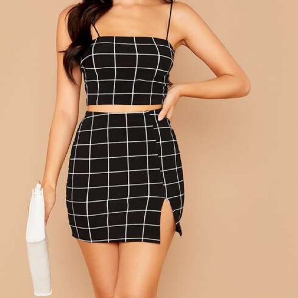 Grid print Skirt set - Picture 3 of 6